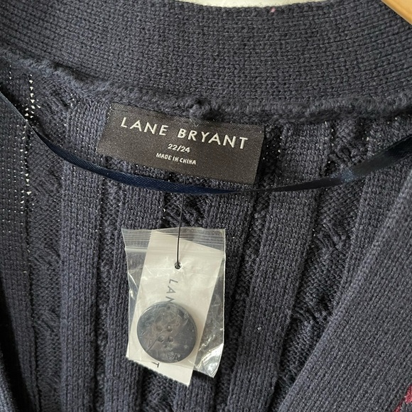 Lane Bryant|Classic button front cable & jacquard cardigan in geometric pattern• - Picture 9 of 14